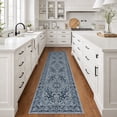 thumbnail image 2 of GLATTICE Runner for Hallways 2x8 Navy Blue Vintage Floral Runners Non-Slip Washable Kitchen Runners Soft Printed Retro Distressed Flower Entryway Runner Rug for Bedroom Laundry Room, 2 of 8