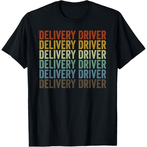 Delivery Driver Retro T-ShirtMen and women, Black T-shirt, size: Extra large