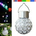 thumbnail image 3 of TRIANU Solar Lantern Glass Ball, Multicolor LED Solar Lanterns Outdoor Waterproof Patio Decor Solar Garden Lights Hanging Solar Lights Outdoor Decorative Lantern for Yard Tree, 2 Pack, 3 of 7