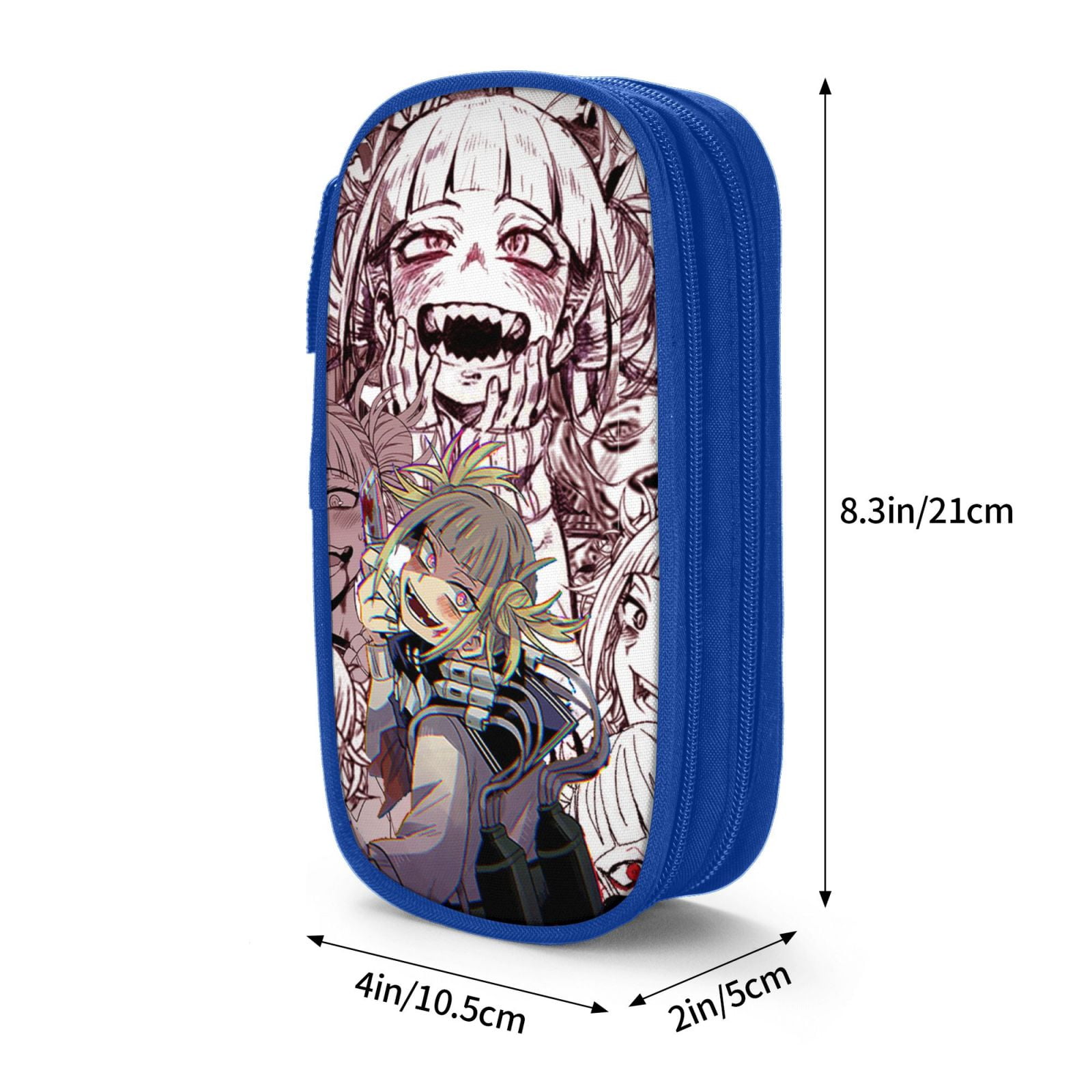 My Hero Academia Himiko Toga Pencil Case Large Capacity Pencil Pouch Pen Bag Office Stationery Organizer Travel Makeup Bag Blue
