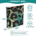 thumbnail image 5 of Teal Gold Leopard 3 Ring Binders 1.5 inch Hardcover File Folders with Interior Pockets A4 Size Organizer for School Office Hospital, 5 of 8