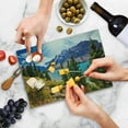 thumbnail image 5 of Landscape Cutting Board, National Park Banff Canadian Rockies Mountain Trees Glacial Lake Sunny Sky, Decorative Tempered Glass Cutting and Serving Board, Small Size, Aqua Mauve Green, by Ambesonne, 5 of 5