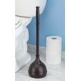 thumbnail image 3 of iDesign Floor Bronze Plastic Plunger with Cover for Bathroom, 5.96" x 5.96" x 21.66", 3 of 9