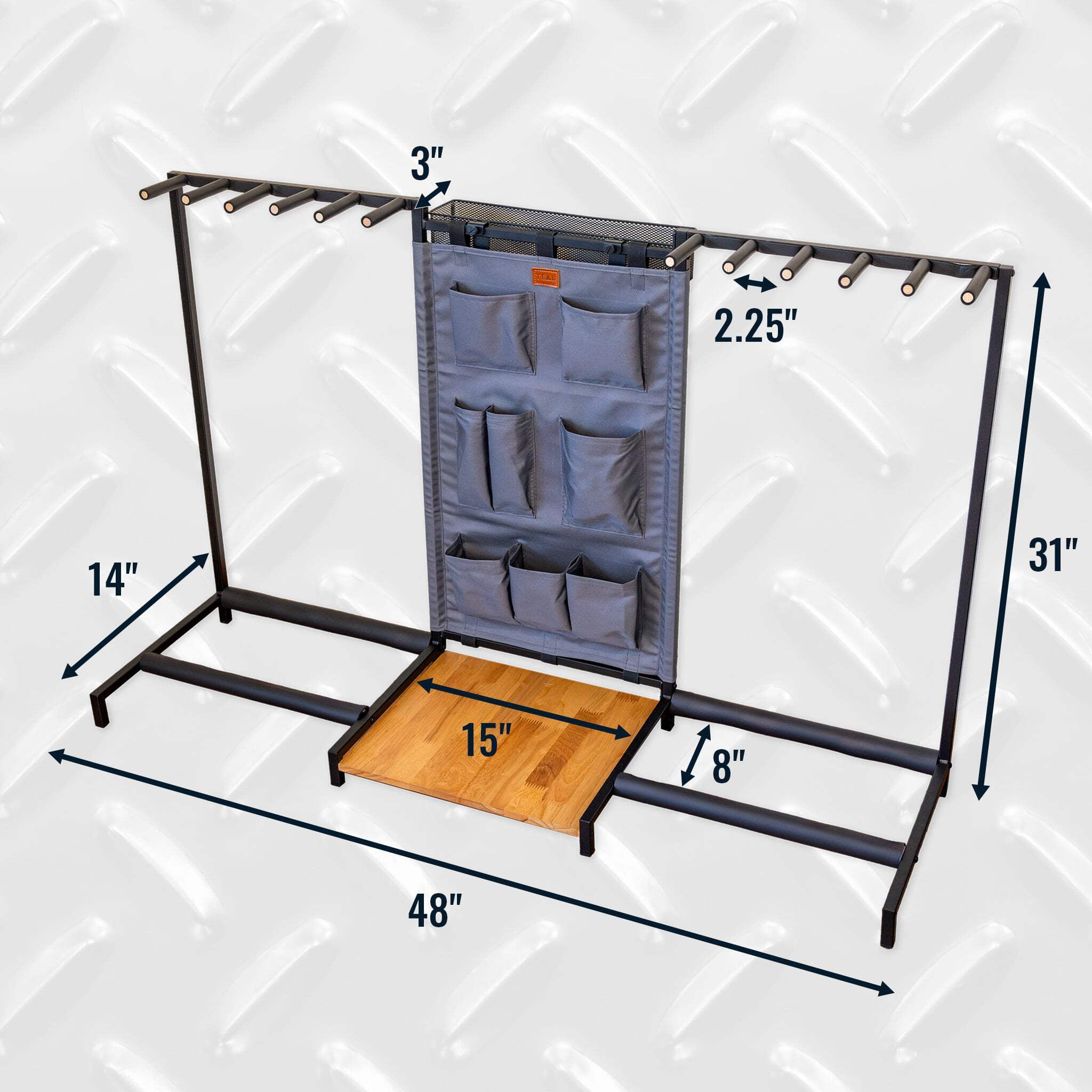 Large Guitar Organizer Rack, Floor Stand Holds 10 Guitars, Equipment Accessory Storage, The Headliner