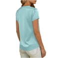 thumbnail image 6 of Tqcoqu Womens Satin Blouse for Women Business Work Tops Casual Cap Sleeve V Neck Button Down Shirts,Light Blue,Women's S-XXL, 6 of 6