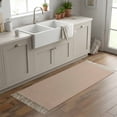 thumbnail image 6 of Kitchen Runner Rugs, Light Brown Solid Color 2'x5' Throw Rug with Tassels, Minimalist Style Washable Soft Floor Carpet Runner for Hallway Bedroom Bathroom Laundry Room, 6 of 9