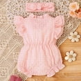 thumbnail image 4 of Elainilye Fashion Baby Girls Summer Rompers Dress Princess Dress Puff Sleeve Jumpsuit Headband Two-piece Set Sizes Newborn-12M, 4 of 9