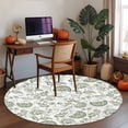 thumbnail image 4 of Farmhouse Floral Washable Round Area Rug 4 ft, Green Pastoral Botanical Country Rustic , Soft Non Slip Rugs Stain Repellent Indoor Felt Carpet for Living Dining Room Bedroom Home Office, 4 of 9