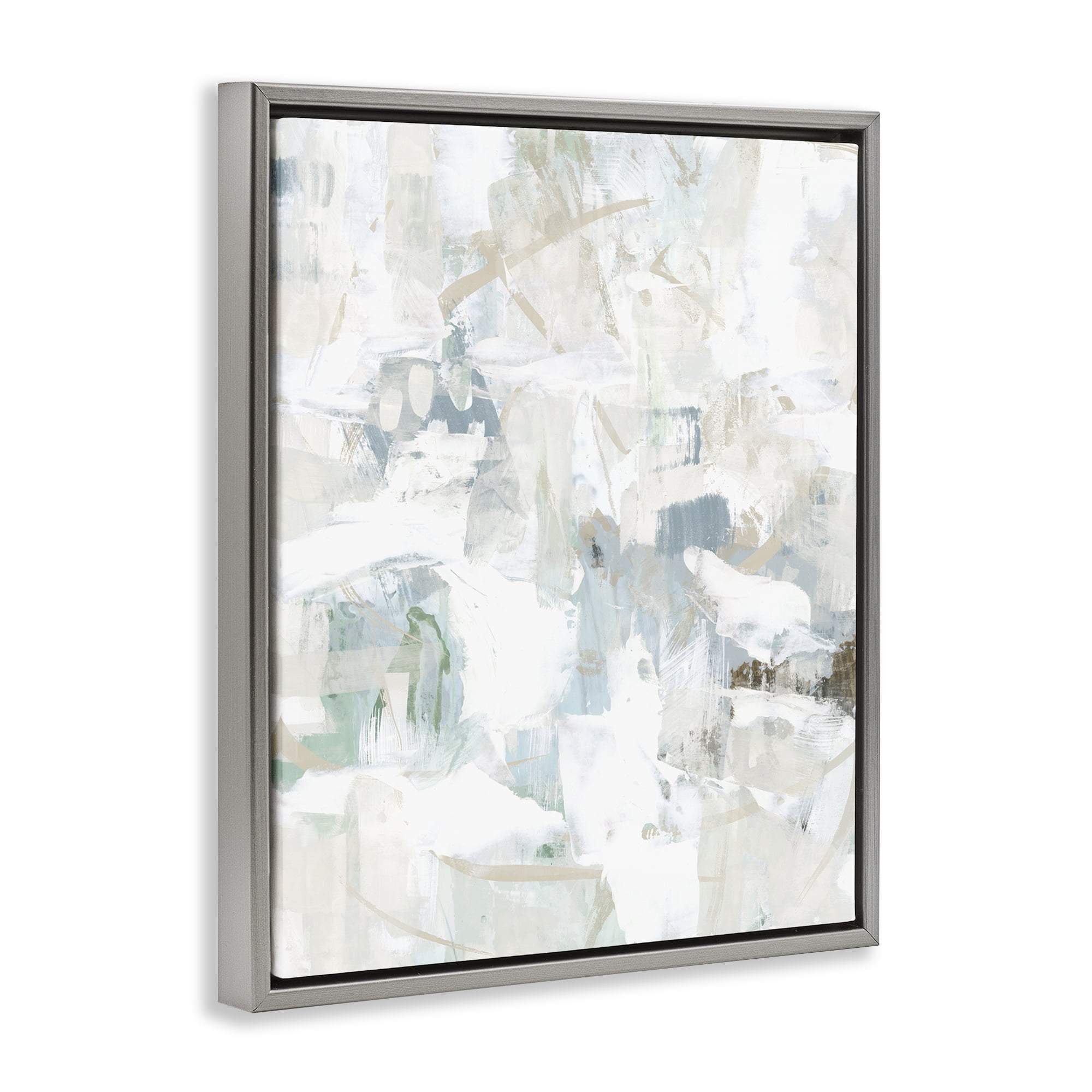 Stupell Industries Subtle Abstracted Pattern Abstract Painting Gray Floater Framed Canvas Art Print Wall Art, 17 x 21