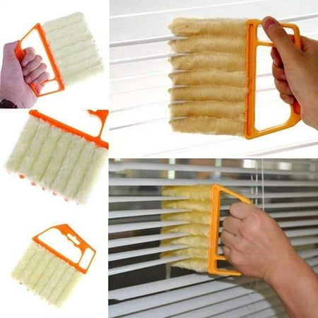 

Practical Mini-Blind Cleaner Brush Vertical Window Blinds Brush Cleaner Mini 7 Shape Handheld Magic Blind Cleaning Brush Novelty Household Tool for Shutter