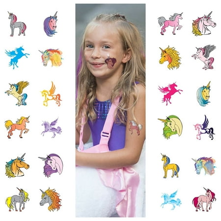 24 Unicorn Temporary Tattoos for Girls Best for Unicorn Party Supplies Party Favors and Unicorn Birthdays Beautiful Metallic Unicorn and Pegasus Tattoos (The Best Tattoo For Girl)
