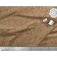 thumbnail image 3 of Soimoi Brown Cotton Duck Fabric Cherries Fruits Printed Fabric 1 Yard 42 Inch Wide, 3 of 3