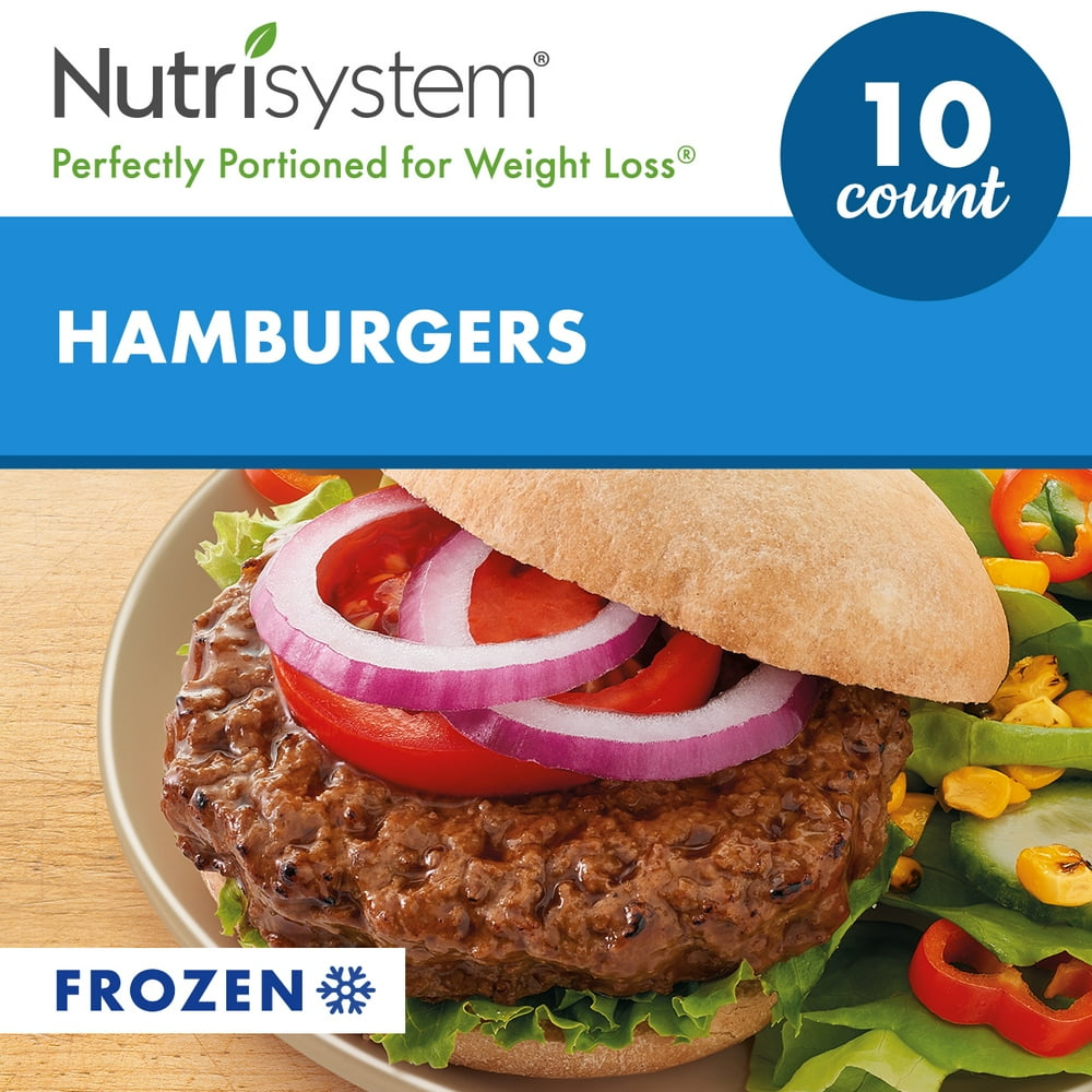 Nutrisystem® Hamburger, 10ct. Frozen Beef Burgers on Whole-Wheat Buns ...