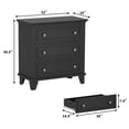 thumbnail image 3 of Rustic Black 3 Drawer Dresser, Wooden Chest of Drawers & Nightstand, Small Storage Cabinet for Bedroom Closet or Living Room, 3 of 7
