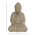 thumbnail image 4 of 8" x 12" Beige Ceramic Meditating Buddha Sculpture with Engraved Carvings and Relief Detailing, by DecMode, 4 of 11