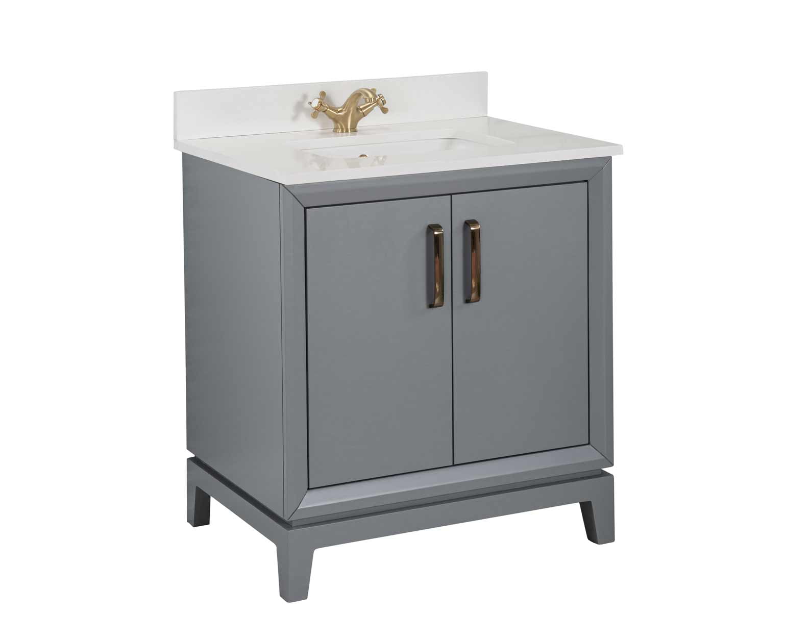 Adorn Vanity Fabia Collection Dark Gray 30 inch Bathroom Vanity with ...