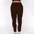 thumbnail image 6 of DailyTrove Women's Long Sleeve Square Neck Tracksuit - Solid Color, Slim Fit, Spring & Outdoor Activity Wear,Coffee, 6 of 6