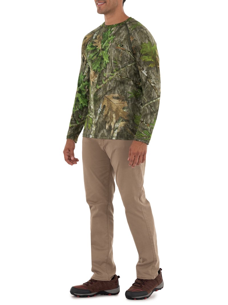 Carhartt Mens Mossy Oak Bottomland Camo Loose Fit Heavyweight Long Sleeve Pocket Graphic T Shirt