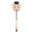 thumbnail image 3 of 1.46 ct Round Cut Natural London Blue Topaz 3 Stone 18K Rose Gold Womens Engagement Ring, 3 of 5