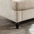 thumbnail image 6 of Mid-Century Modern 2-Seater Loveseat Sofa with Beige Chenille Fabric & Brown Wood Legs, Thick Removable Cushions, for Living Room, Bedroom, Small Space, 6 of 9