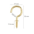 thumbnail image 3 of Eigraketly 100 Uds. Gancho de copa de techo de acero chapado en latón, gancho de tornillo, gancho para ropa, accesorios de suspensión de techo para el Herramientas y ferretería No.02 Eigraketly JJ14891-02, 3 of 6