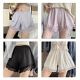 thumbnail image 5 of Yokua Women Ice Silk Lace Edge Culottes Wide Leg Safety Shorts Underpants for Dresses, 5 of 17