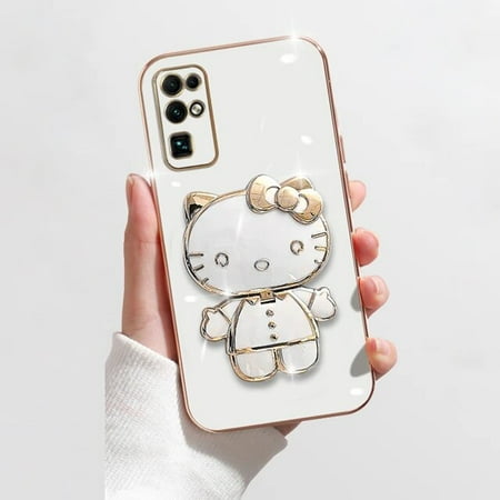 Luxury Hello Kitty Mirror Support Case for Huawei P20 P30 Pro P40 Lite 5G P50 P60 Mate 20 20X 30 40 50 Y6P Y9 Prime 2019 Cover