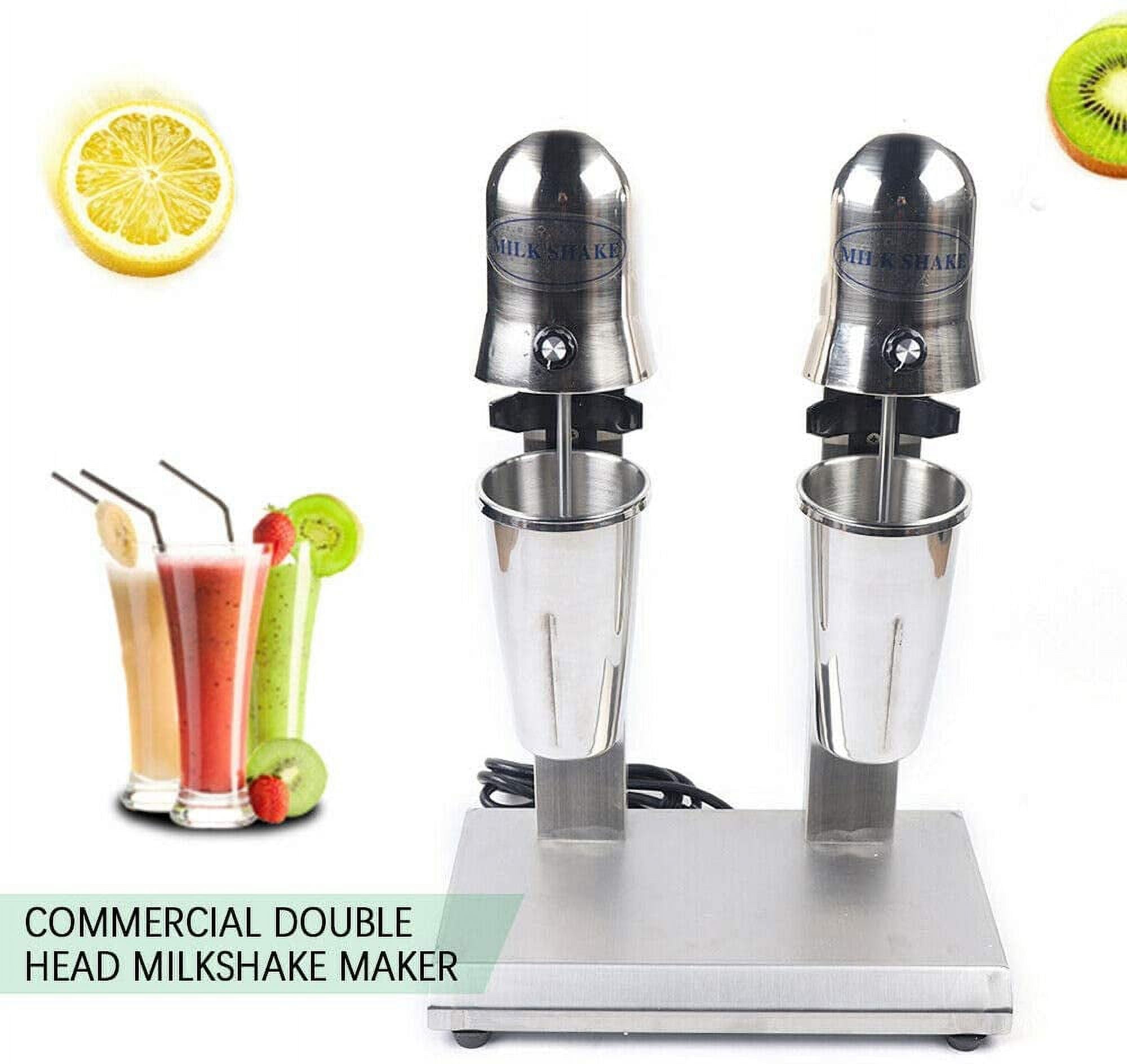 FETCOI Milk Shaker Machine Milk Shaking Mixer Commercial Stainless Steel  Drink Beverage Mixer Blender for Commercial and Home Use 110V (Double-head)  