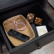 My Texas House Monroe 1-Drawer Nightstand with USB and Outlet, Black Oak Finish