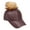 Brown, variant on Baseball Cap - Faux Leather With Detachable Faux Fox Fur Pom Pom - Black - HT-AO326BK