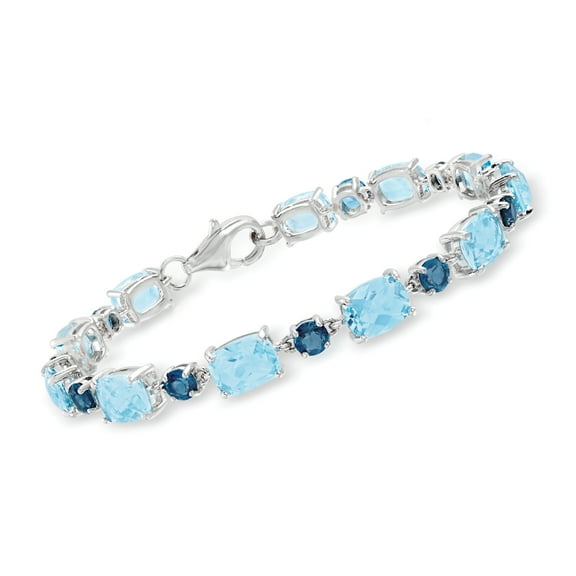 Ross-Simons 19.50 ct. t.w. London and Sky Blue Topaz Bracelet in Sterling Silver, Women's, Adult
