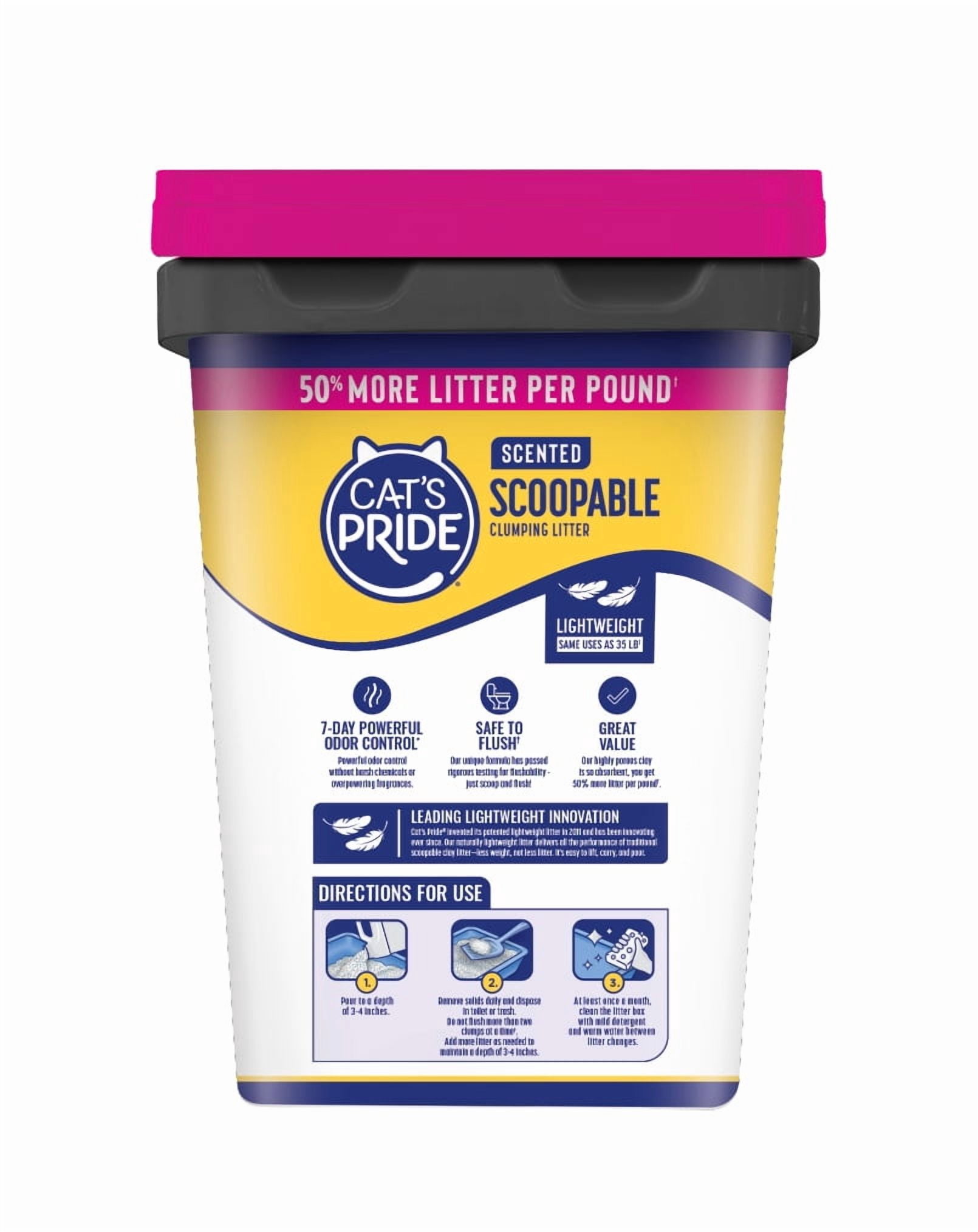 Cat's Pride Scented Scoopable Lightweight Cat Litter 20lb Pail