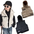 thumbnail image 4 of CSCHome Kids Toddler Fall Winter Puffer Vest Hooded Jacket for Boys Girls 2-12Y Zipper Solid Color Warm down Cotton Waistcoat Outwea Winter Hooded Sleeveless Coats, 4 of 9