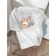 thumbnail image 1 of Women's Casual T-Shirt with Playful Cat Wearing Glasses Print - Round Neck, Short Sleeve, Stretch Cotton Fabric, Machine Washable - Available in Multiple Colors TEE TOP, 1 of 6