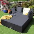 thumbnail image 4 of Costway Outdoor Patio Rattan Daybed Pillows Cushioned Sofa Furniture, 4 of 12
