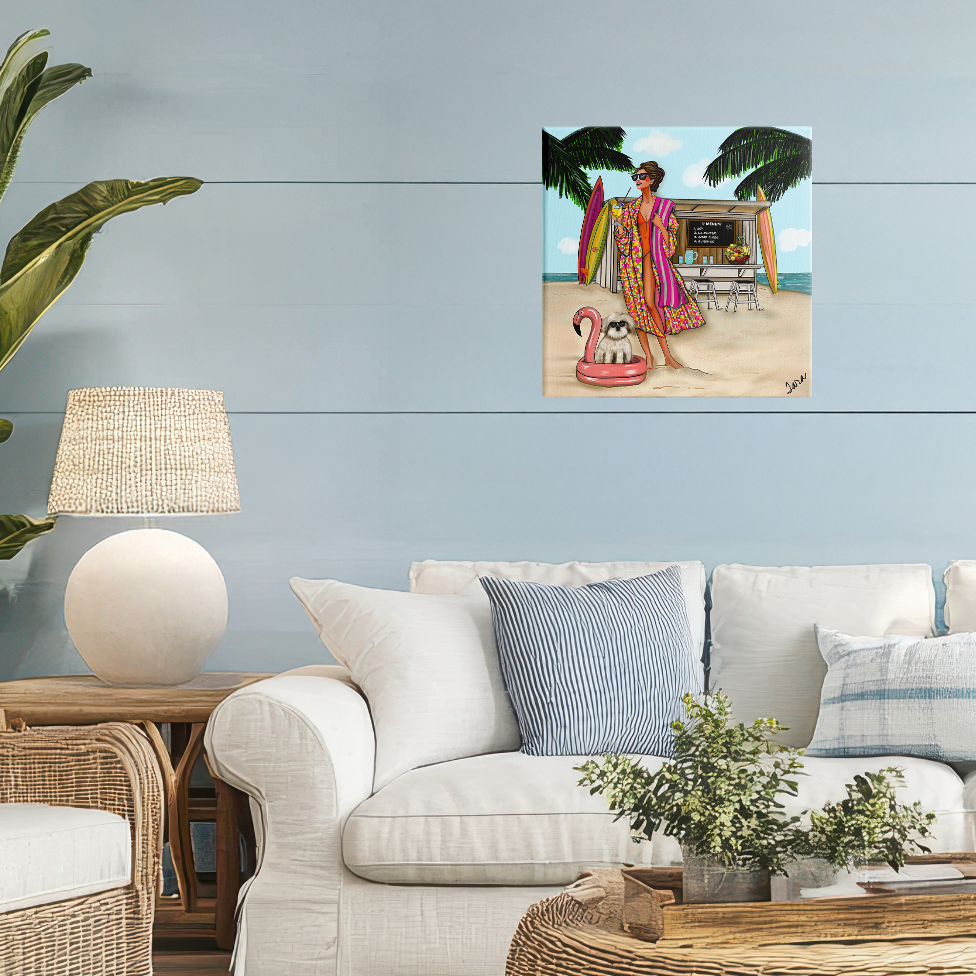 Stupell Industries Beach Girl in Summer Sun Canvas Wall Art, design by Tara Boone