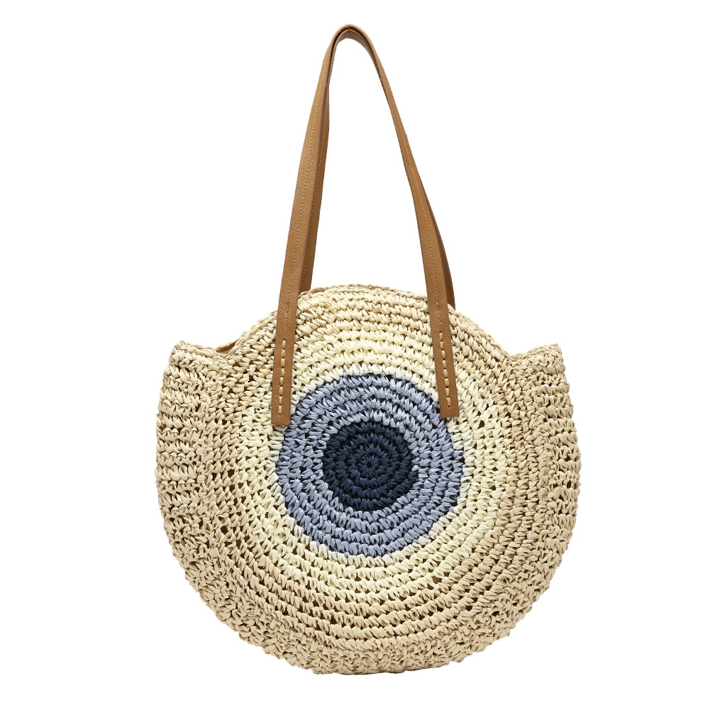 Swyss Vintage Straw Bags Summer Beach Bag Woven Crossbody Shoulder Handwoven Bags Adjustable Strap for Women 2019 New