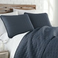 thumbnail image 5 of Southshore Fine Linens Oversized Quilt Bedding Set lightweight, bedspread 3-Piece, two matching shams, Navy Blue, King / California King, 5 of 6