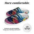 thumbnail image 6 of Rateoe Colorful Whimsical Earth Print Women's Men's Cotton Knit Slippers Lightweight Memory Foam Indoor House Shoes with Anti-Skid Sole-42/43, 6 of 7