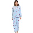 thumbnail image 1 of Pijama de Franela Allegra K Manga Larga Top y Pantalones Para Dormir Fresa Azul XXL, 1 of 6
