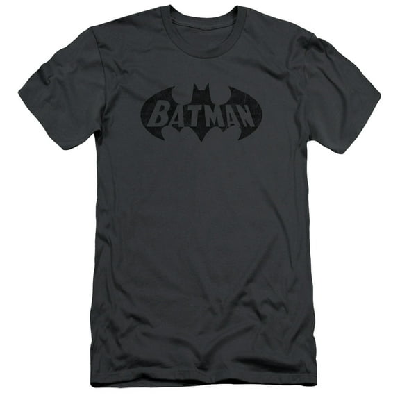 Batman Crackle Bat S/S Adult 30/1 T-Shirt Charcoal