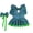 🍛 Blue, variant on Christmas Dog Dress with Bow Skirt and Leash Access for Holiday Party and Daily Wear