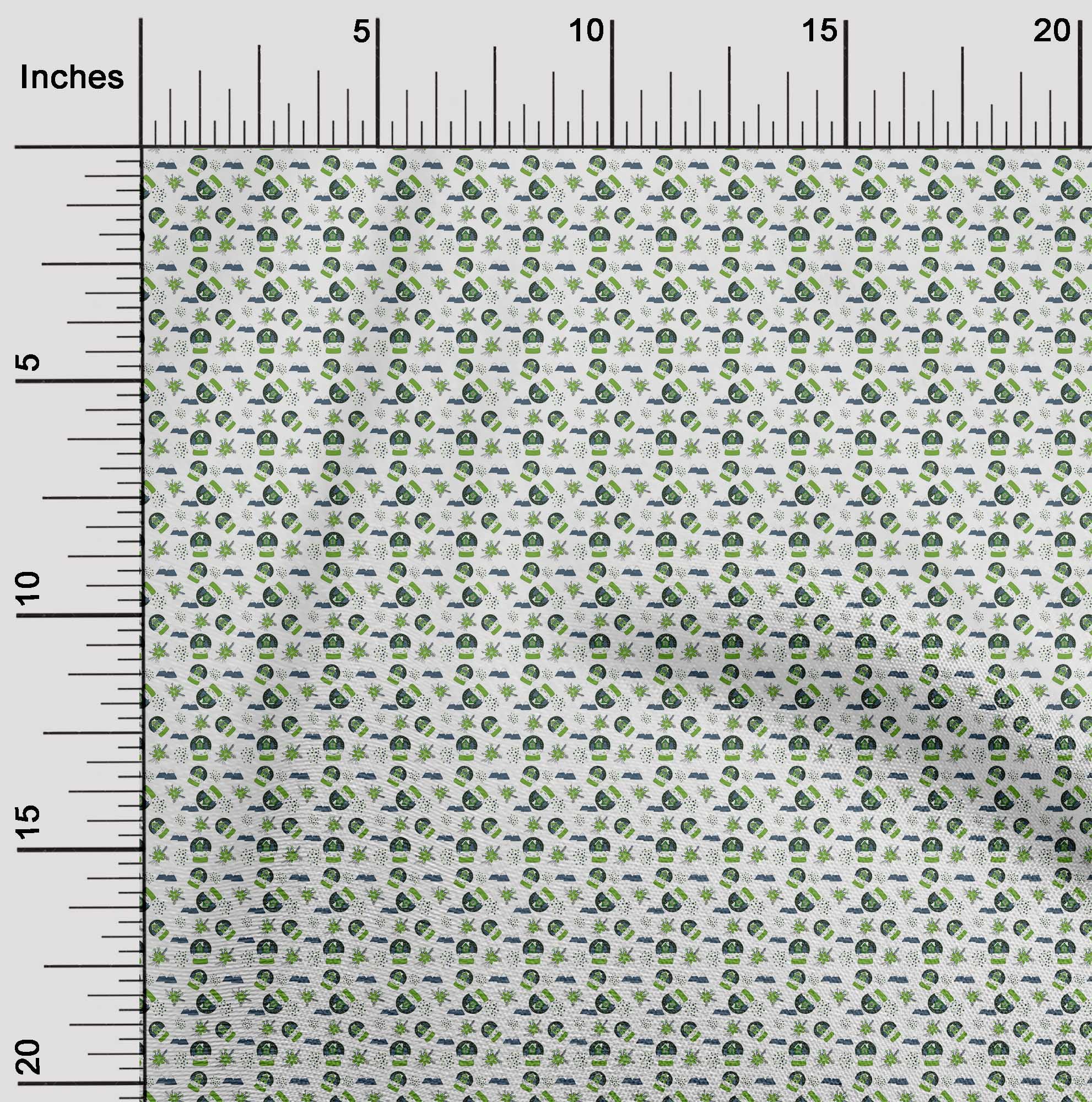 oneOone Viscose Chiffon Green Fabric Christmas Diy Clothing Quilting Fabric Print Fabric By Yard 42 Inch Wide
