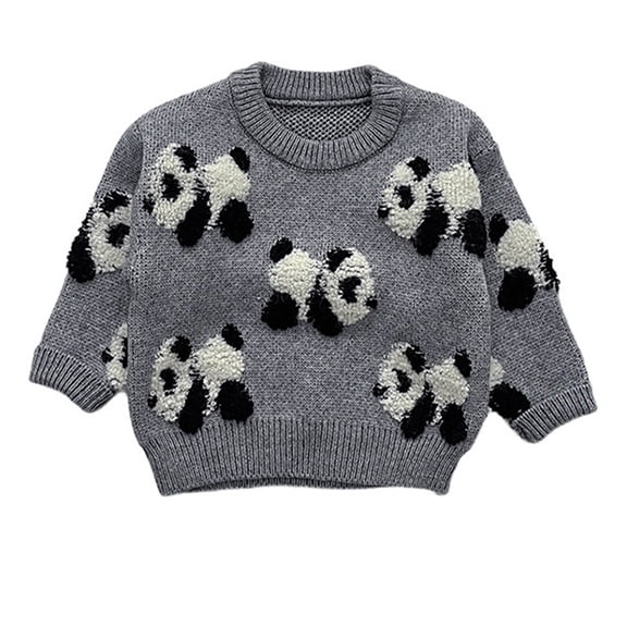 Godderr Baby Newborn Pullover Sweater for Girls Boys 0-24M Cartoon Knitwear Soft Crewneck Sweater Panda Knit Sweater Jumper