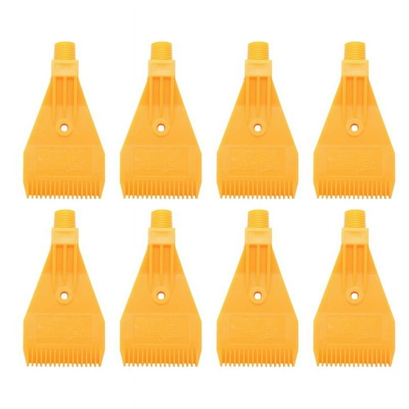 8X 1/4BSP Male Thread ABS Single Hole Blow Off Flat Jet Nozzle Yellow
