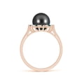 thumbnail image 2 of ANGARA Tahitian Cultured Pearl and Blue Diamond Ring in 14K Rose Gold for Women | June Birthstone, Birthday, Anniversary, Jewelry Gift for Women | Pearl Ring, 2 of 8