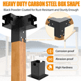 thumbnail image 2 of Pergola Brackets 12 Gauge Heavy Duty Steel Modular Modern Outdoor Pergola Hardware Kit DIY Elevated Wood Stand kit Includes 4 Bracket Shoulders 4 Boots for 4x4 (Actual: 3.5x3.5 Inch), 2 of 8