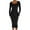 Black, variant on IROINNID Cocktail Dress for Women Wedding Guests Dresses for Women Solid Winter Round Neck Slim Thickened Dress Long Sleeve Round Neck Knee Length Dress ,Orange