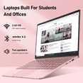 thumbnail image 3 of 2026 NEW 14.1" Pink Laptop with Rechargeable Silent Mouse, 8GB RAM 128GB SSD, Intel Celeron Processor, HD Display USB3.0 Webcam Notebook Computer for Student, Home Office, Perfect Gift for Lady, 3 of 7