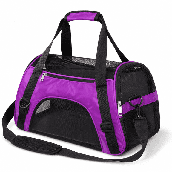 Cat Carrier Soft Pet Carrier,Pet Carrier Airline Approved Cat Carriers & Dog Carriers for Small Dogs,Breathable Mesh Travel Portable Bag & Pet Carrier for Cat,Purple